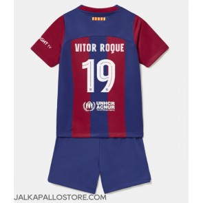Barcelona Vitor Roque #19 Kotipaita Lapsille 2023-24 Lyhythihainen (+ shortsit)